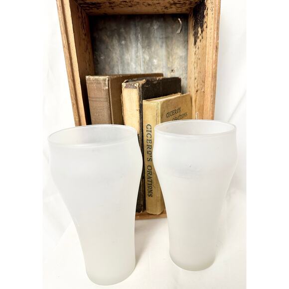 Set of 2 Vintage Genuine Coca-Cola Frosted Drinkware - Picture 4 of 4